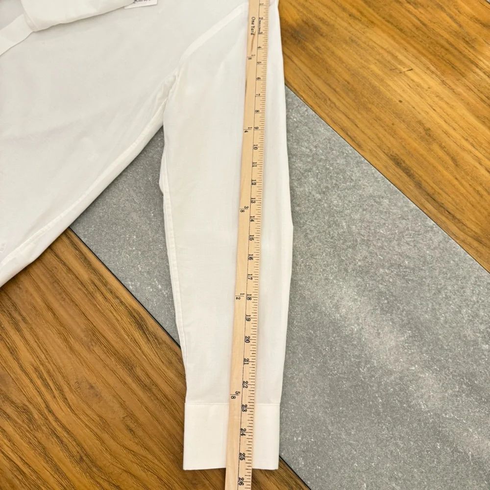 Quince White Organic Cotton Cashmere Brushed Twill Long Sleeve Shirt Size M NWT - Picture 6 of 8